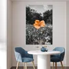 MuchoWow® Poster Blumen - Schwarz - Weiß - Orange 80x120 cm Produktbild-Vorschau 5