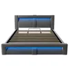 A bed frame with integrated LED lighting. Produktbild-Vorschau