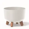 Blumentopf mit Füßen Pflanzkübel D 34 cm Kunststoff Weiß Produktbild-Vorschau 2