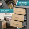 CASARIA® Nachttisch 2er Set 54x39x28cm Holz 3 Schubladen Produktbild-Vorschau 3