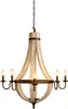 Lustre Abdallah bois métal 93cm | Lustre indien shabby chic Voir les images du produit 1
