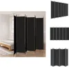 A black room divider is shown in a bedroom setting, with additional views of the product on the right side of the image. Náhled obrázku produktu