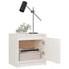 Comodino bianco 40x30,5x40 cm in legno di pino massiccio Anteprima dell’immagine prodotto 11