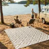 Tapiso Teppich IBIZA Outdoor Weiß Beige Picknick Garten  Produktbild-Vorschau 2