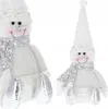SPRINGOS Schneemann, sitzende Figur, 40 cm, Silberfarbe, Produktbild-Vorschau 5