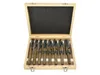 A set of drill bits in a wooden case. Voir les images du produit