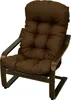A brown upholstered chair with a wooden frame, shown against a white background. Produktbild-Vorschau