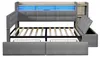 Samt Schlafsofa mit USB & Typ-C, LED-Licht, 2 Schubladen & Produktbild-Vorschau 14