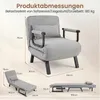 COSTWAY Schlafsessel mit Bettfunktion, Schlafsofa mit 5 Produktbild-Vorschau 3