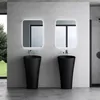 doporro Lavabo Colonne Rond Noir Vasque sur Pied Solid Voir les images du produit 4
