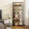 Boekenkast, 190 cm staande kast met 6 planken, industriële Productafbeelding-voorbeeld 3