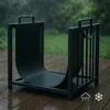 Stojan na drevo Krbový držiak na drevo Čierny kov Loft Náhľad obrázku produktu 5