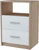 A product shot of a nightstand with two drawers and an open shelf. Produktbild-Vorschau