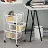 Metaltex Opbergrek met Wielen + 3 Manden 30x38x68 cm Wit Produktbild-Vorschau 6