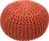 Pouf Pouf lavorato a maglia fatto a mano in cotone Anteprima dell’immagine prodotto 2