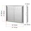 A diagram showing the dimensions of a stainless steel grill access door. Náhled obrázku produktu