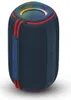 A blue and red portable speaker with colorful lights on top. Produktbild-Vorschau
