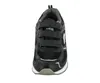 A front view of a black jogging shoe with gray accents and white soles. Produktbild-Vorschau