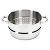 A stainless steel steamer insert with handles, shown from a front-facing angle against a white background. Náhľad obrázku produktu