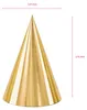 6 Partyhüte Gold aus Karton 16 cm - Einheitsgröße Produktbild-Vorschau 6