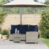 vidaXL Gartensofa in L-Form mit Tisch und Kissen Grau Poly Produktbild-Vorschau 3