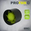 A product shot of an inline fan with marketing text and badges. Produktbild-Vorschau