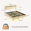 Lit rembourré BEALIFE 140x200 cm avec charge USB, éclairage Voir les images du produit 4