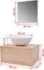vidaXL 3-tlg. Badmöbel und Waschbecken Set Beige Produktbild-Vorschau 8