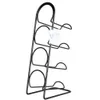 A black metal wine rack for four bottles, shown against a white background. Anteprima dell’immagine prodotto