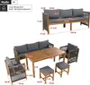 MERAX Gartenlounge-Set aus Akazienholz und Seil (6-tlg., Produktbild-Vorschau 6