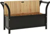 The Living Store Sitzbank Schwarz 107x45x75,5 cm Massivholz Produktbild-Vorschau 5