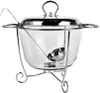 A clear studio shot of a glass casserole dish with a lid and ladle, presented on a white background. Produktbild-Vorschau