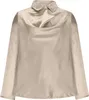 ASKSA Damen Satin Bluse Wasserfallkragen Elegante Oberteile Produktbild-Vorschau 3