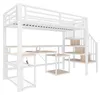 Hochbett 90 x 200 cm mit Schreibtisch, Stauraumtreppe, Produktbild-Vorschau 12