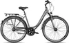 A studio shot of a gray city bike against a white background. Produktbild-Vorschau
