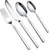 A set of four stainless steel cutlery items, including a fork, knife, and two spoons, arranged diagonally on a white background. Produktbild-Vorschau