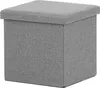 A gray fabric ottoman is shown against a white background. Náhled obrázku produktu