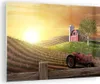 Bilder auf glas - Morgen Bauernhof Feld Plantage - 70x50cm Produktbild-Vorschau 1
