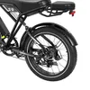 Close-up of the rear wheel and fender of a black electric bicycle. Produktbild-Vorschau