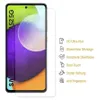 A screen protector for a Samsung Galaxy A52 5G phone, with feature callouts. Produktbild-Vorschau