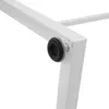 A close-up view of a white metal frame with a black rubber foot attached to a screw. Náhled obrázku produktu