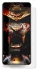 A close-up of a phone screen protector with a dark, bloody, samurai-themed image displayed on the phone. Produktbild-Vorschau