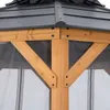 Close-up view of the wooden frame and dark gray roof of a gazebo. Náhled obrázku produktu