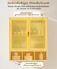 A marketing image for a multi-story wall cabinet, showing different storage configurations and text highlighting its features. Voir les images du produit