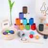 Kugeln in Tassen Montessori Spielzeug Holzsortierspiel 12 Produktbild-Vorschau 6