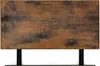 A close-up view of a wooden shelf with black metal legs. Voir les images du produit