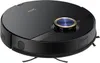 A black robot vacuum cleaner with a gold and blue accent on a white background. Podgląd zdjęcia produktu