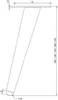 A technical drawing of a furniture leg with dimensions. Voir les images du produit