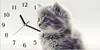 Wanduhr aus Glas mit Motiv Kitten Portrait- 60 x 30 cm - Produktbild-Vorschau 1