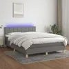 vidaXL Postel Boxspring s matrací a LED diodami Tmavě šedá Náhled obrázku produktu 2
